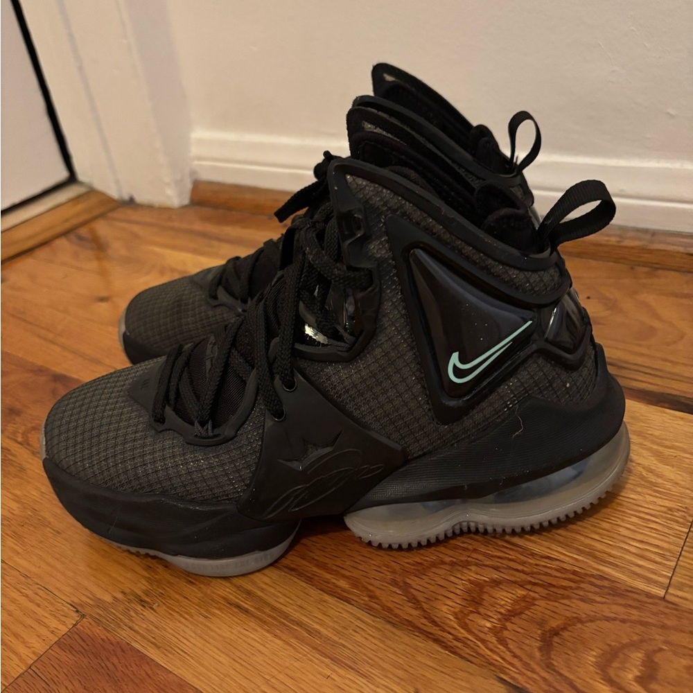 LeBron Nike Black and Teal High-Top Sneakers